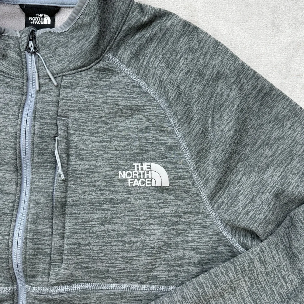 The North Face Fleece Jacket Mens Medium Grey Full Zip Heathered Outdoors Hiking